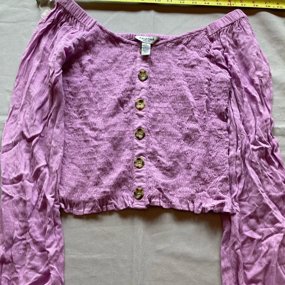 Crop Top by Arizona Light Purple Peasant